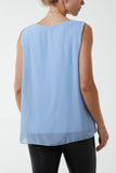 White Pleated Necklace Vest For Women ONE SIZE - Dropwear