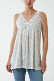 Zebra Lace Cami Vest For Women  - Dropwear