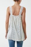 Zebra Lace Cami Vest For Women  - Dropwear