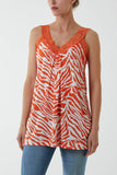 Zebra Lace Cami Vest For Women  - Dropwear
