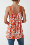 Zebra Lace Cami Vest For Women  - Dropwear