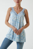 Zebra Lace Cami Vest For Women  - Dropwear
