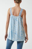 Zebra Lace Cami Vest For Women  - Dropwear