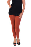 Brown Plus Size Plain Long Leggings For Women 16-18 - Dropwear