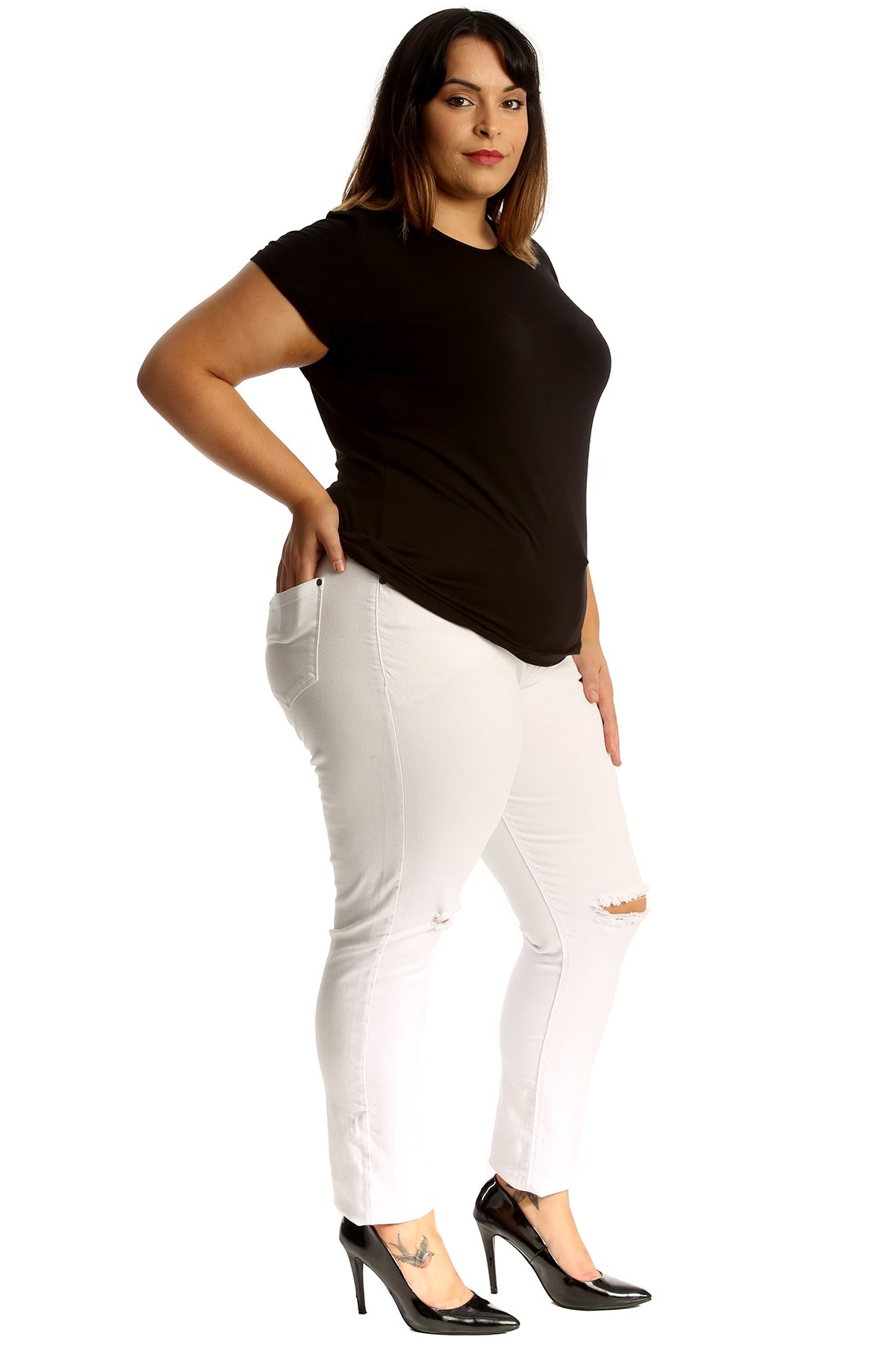 Straight Leg Ripped Jeans For Women  - Dropwear