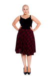Purple Tartan Flared Elastic Waist Skater Skirt For Women 22-24 - Dropwear