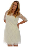 Wine Lace Lined 3/4 Knee Length Dress For Women 20 - Dropwear