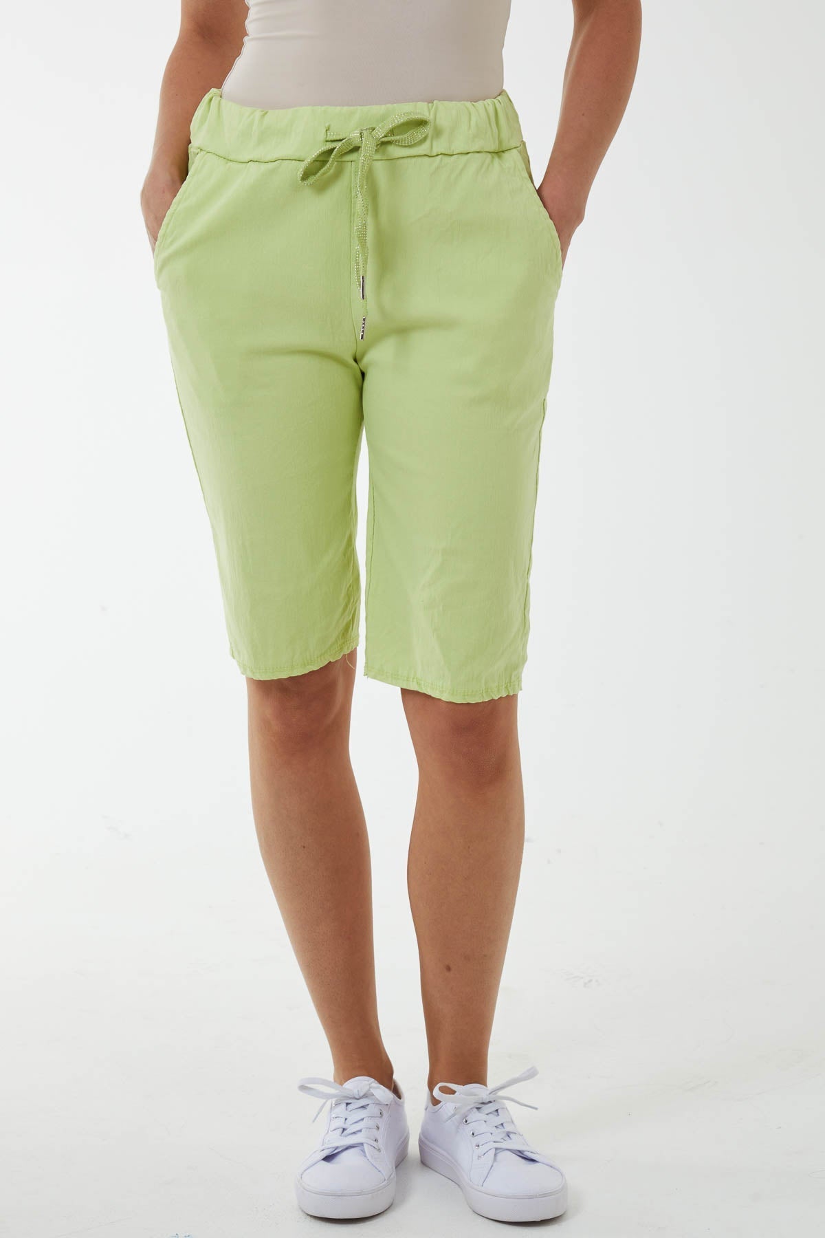 Navy Plus Size Magic Plain Drawstring Shorts For Women 22 - Dropwear