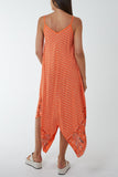Khaki Cami Hanky Hem Midi Dress For Women ONE SIZE - Dropwear