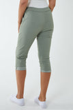 Royal Blue Glitter Drawstring Pocket Capri Trousers For Women ONE SIZE - Dropwear