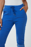 Black Glitter Drawstring Pocket Capri Trousers For Women ONE SIZE - Dropwear