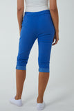 Mocha Glitter Drawstring Pocket Capri Trousers For Women ONE SIZE - Dropwear