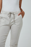 Glitter Drawstring Pocket Capri Trousers For Women  - Dropwear