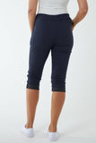 Glitter Drawstring Pocket Capri Trousers For Women  - Dropwear