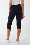 Glitter Drawstring Pocket Capri Trousers For Women  - Dropwear