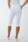 Glitter Drawstring Pocket Capri Trousers For Women  - Dropwear