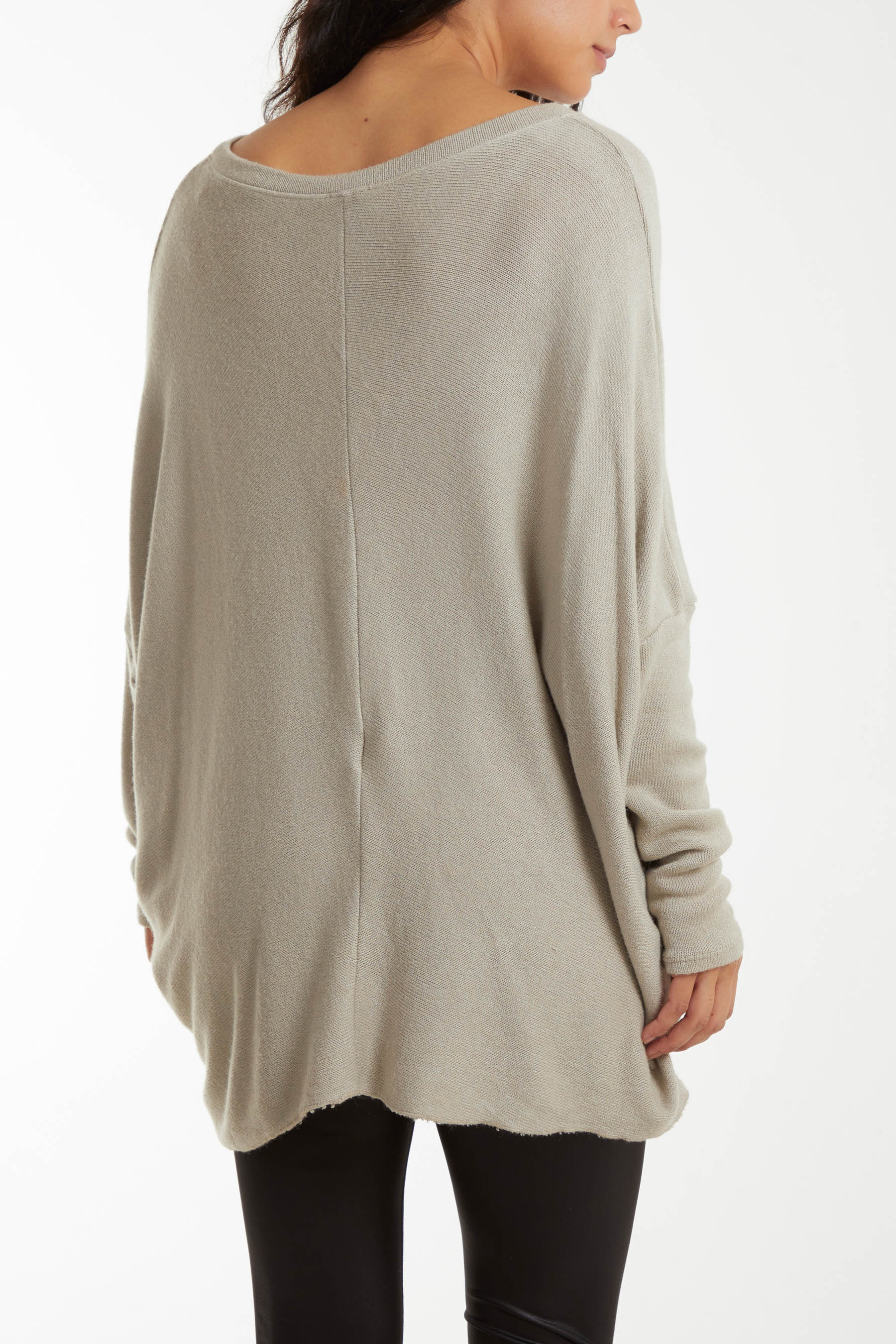 Teal Asymmetric Hem Oversized Jumper For Women ONE SIZE - Dropwear