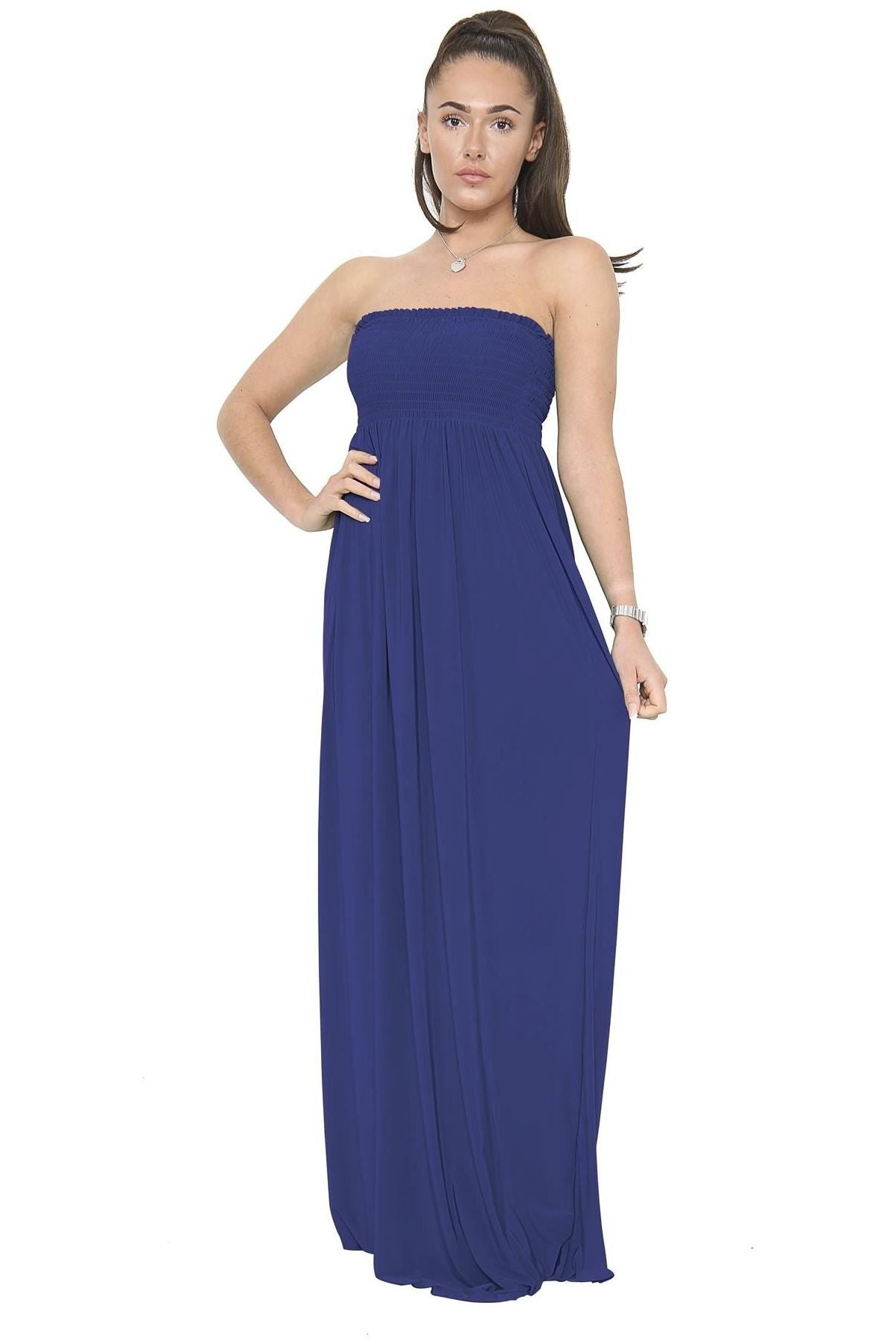 Jade Green Strapless Sheering Maxi Dress For Women 12-14 - Dropwear