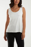 Coral Double Layer Scoop Neck Plain Vest For Women ONE SIZE - Dropwear