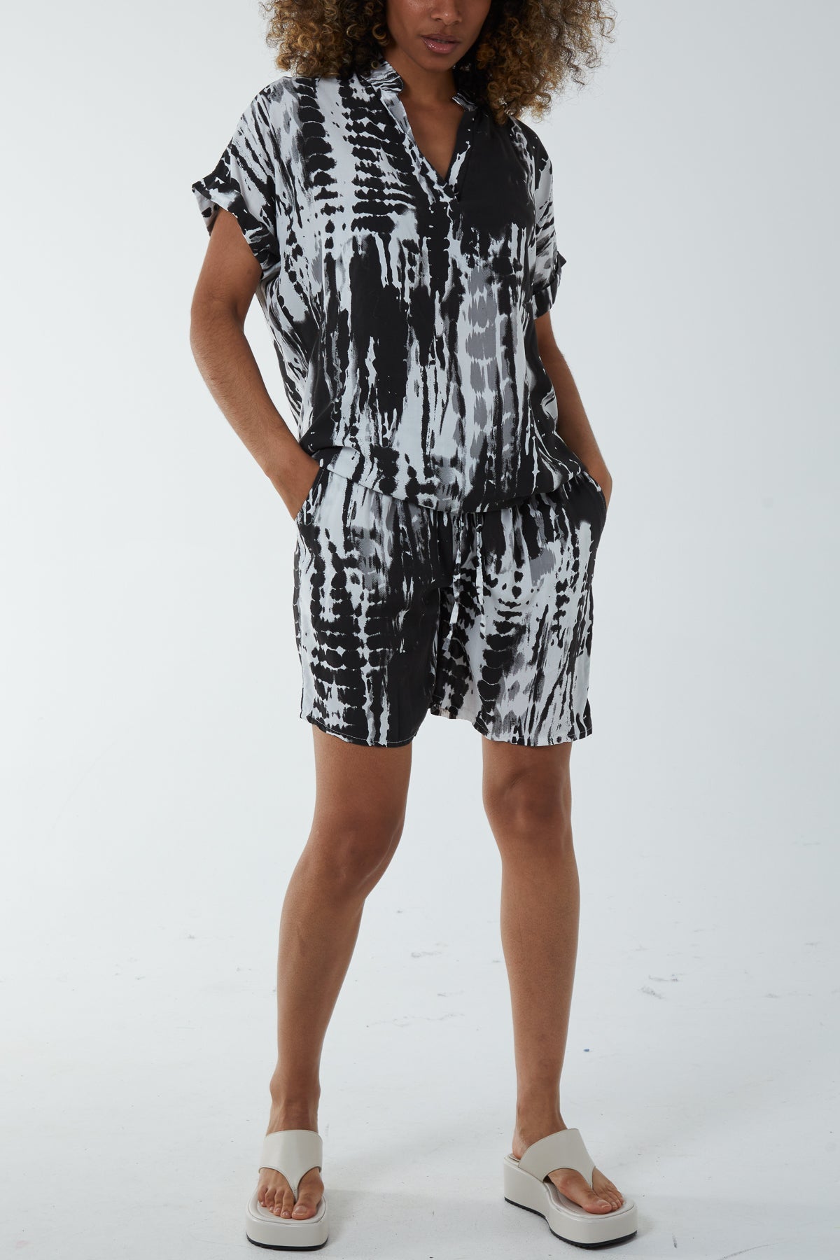 Tie Dye Co-Ord Set with Shorts For Women  - Dropwear