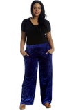 Velour Velvet Wide Flared Leg Pocket Palazzo For Women  - Dropwear