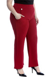 Black Plus Button Embellished Pocket Palazzo Trousers For Women 14 - Dropwear