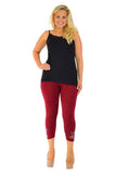 Dark Grey Plus Size 3/4 Butterfly Sequin Leggings For Women 24-26 - Dropwear