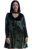 Plus Size Plain Velvet Swing Top For Women  - Dropwear