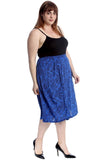 Paisley Royal Plus Size Paisley Print Midi Skirt For Women 20-22 - Dropwear