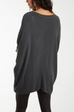 Asymmetric Hem Oversized Jumper For Women  - Dropwear