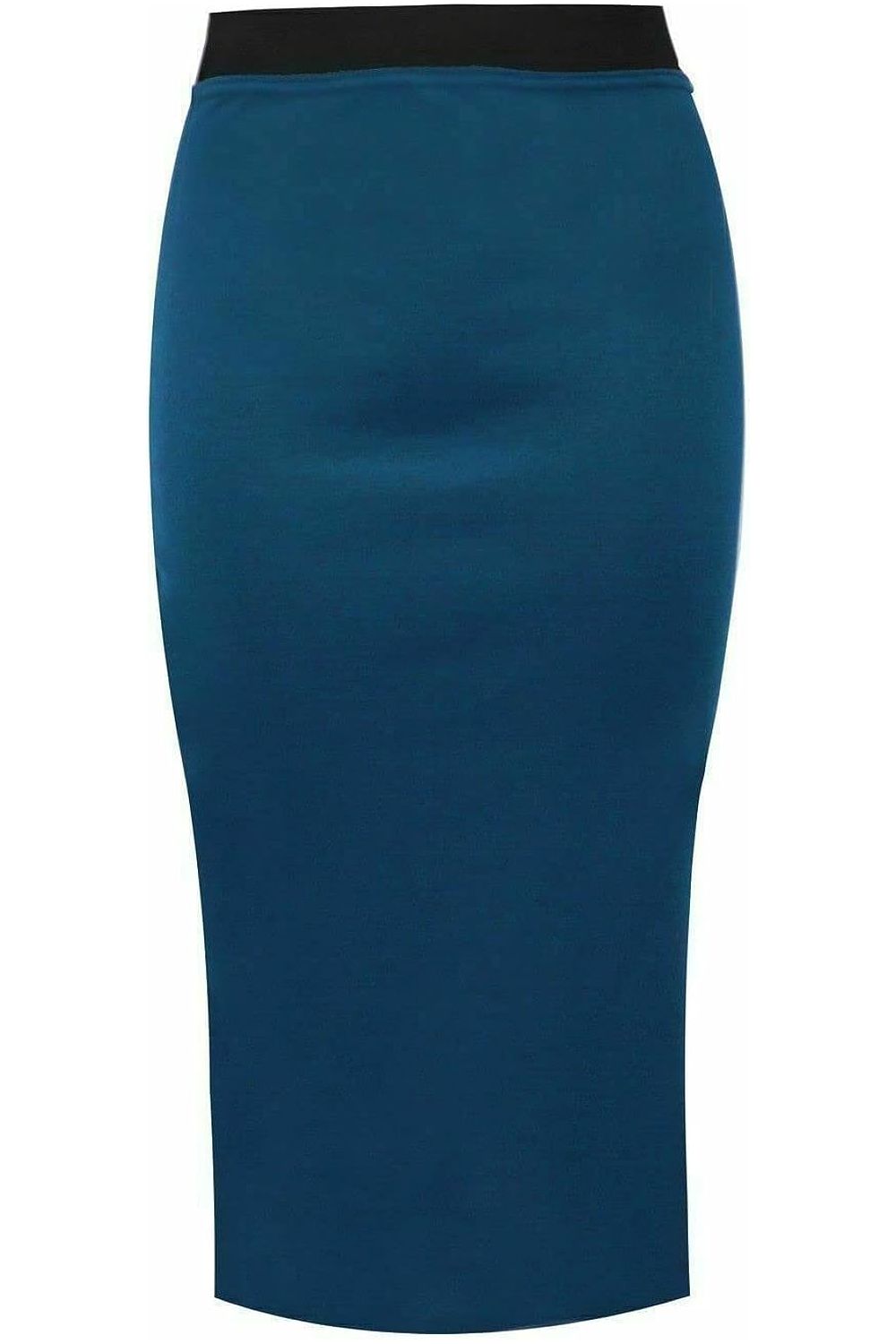Purple Plus Size Plain Stretch Pencil Midi Skirt For Women 20-22 - Dropwear