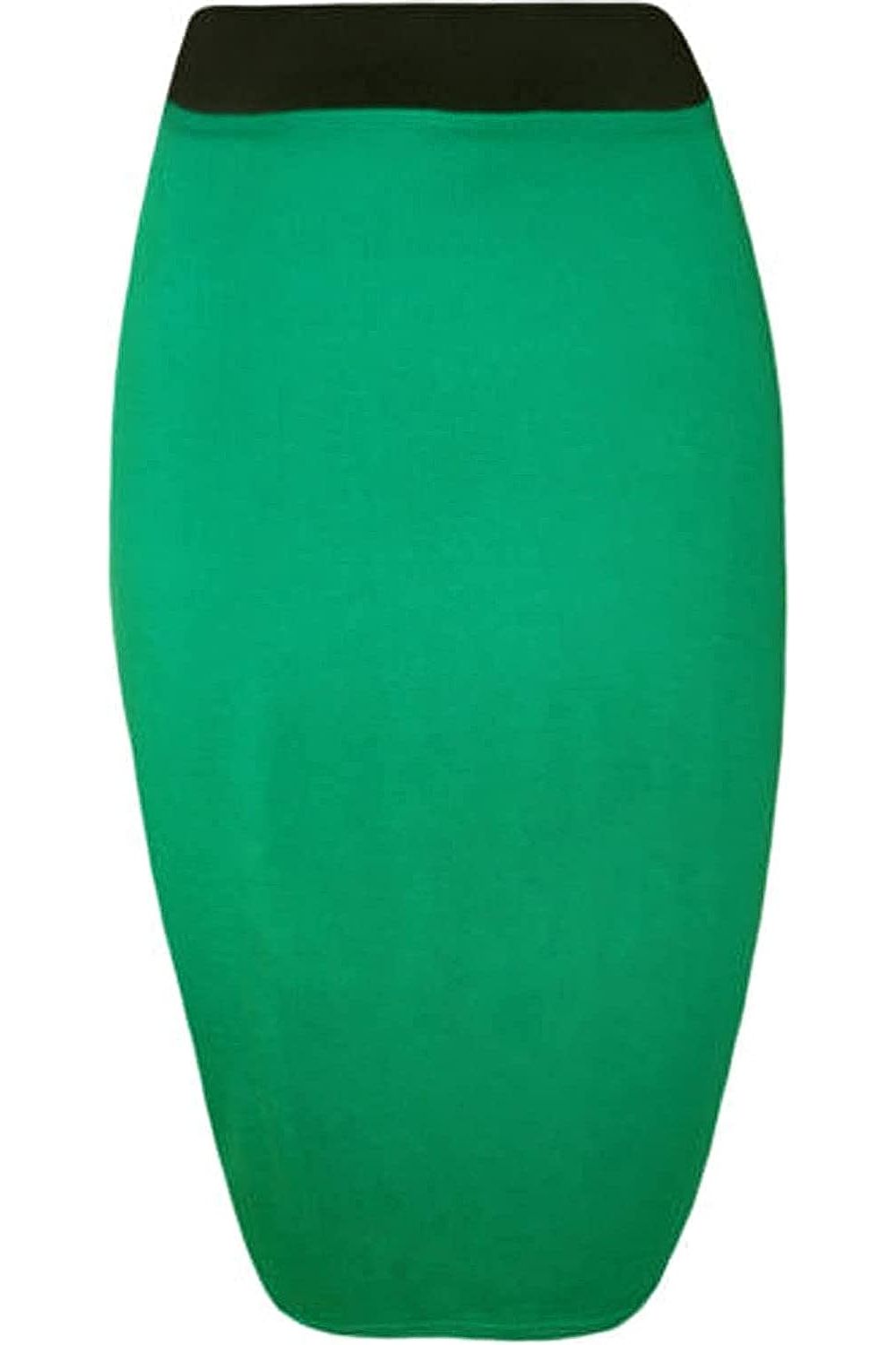 Cream Plus Size Plain Stretch Pencil Midi Skirt For Women 20-22 - Dropwear