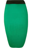 Cream Plus Size Plain Stretch Pencil Midi Skirt For Women 20-22 - Dropwear
