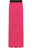 Wine Plus Size Pencil Long Maxi Skirt Elasticated Waist For Women 20-22 - Dropwear