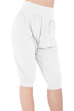Cream Plus Size Cropped Harem Trousers For Women 20-22 - Dropwear