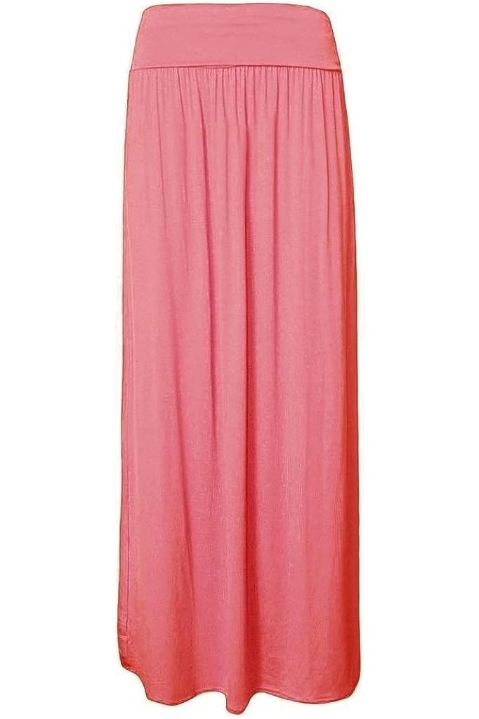 Charcoal Plus Size Pleated Fold Over High Waist Gypsy Long Maxi Skirt For Women 16-18 - Dropwear