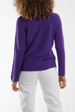 Denim Raw Edge V-Neck Jumper For Women ONE SIZE - Dropwear