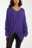 Asymmetric Hem Oversized Jumper For Women  - Dropwear