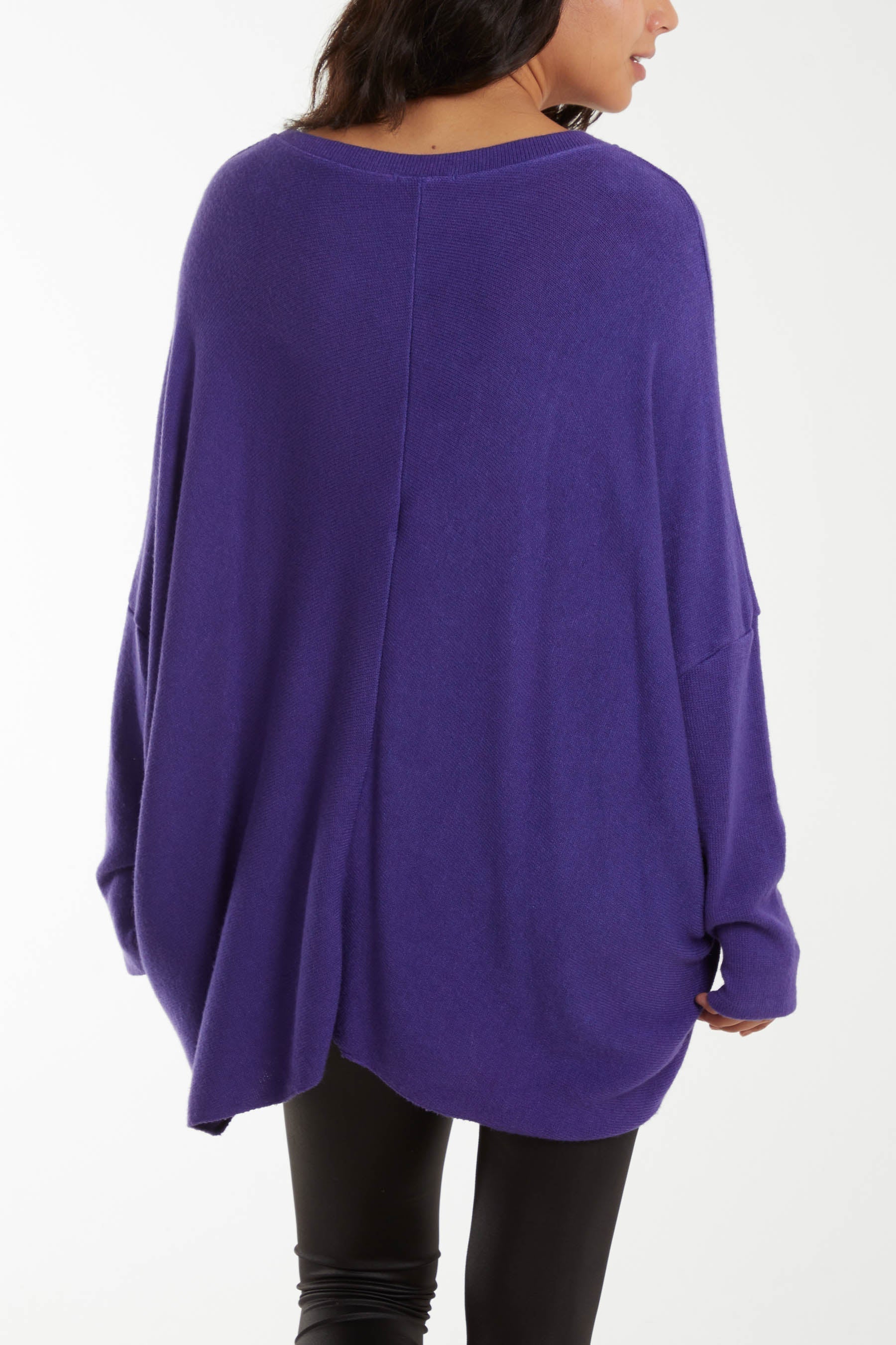 Asymmetric Hem Oversized Jumper For Women  - Dropwear