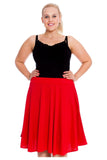 Wine Flared Elastic Waist Skater Skirt For Women 18 - Dropwear