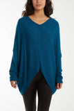 Stone Asymmetric Hem Oversized Jumper For Women ONE SIZE - Dropwear