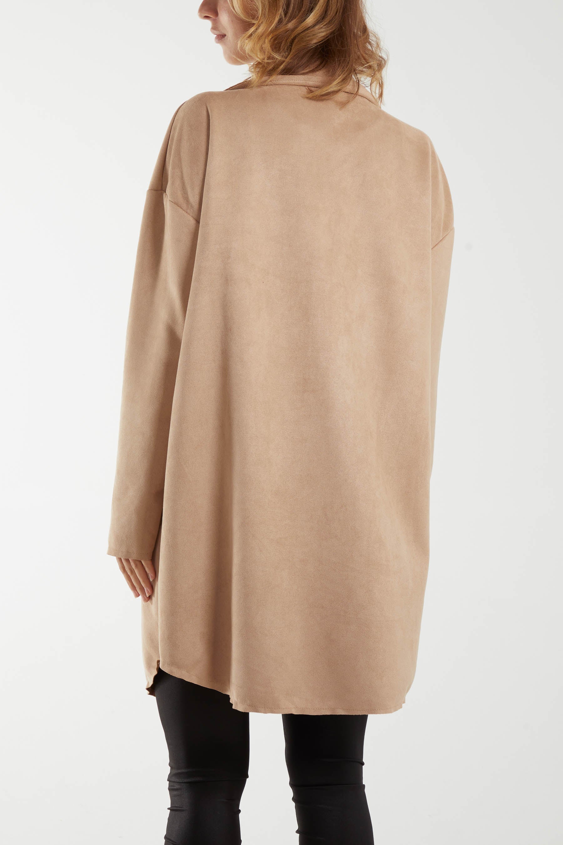 Two Pocket Utility Suede Shacket For Women  - Dropwear