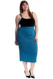 Plus Size Plain Long Ladies Stretch Maxi Skirt For Women  - Dropwear