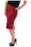 Mocha Plus Size Plain Ponte Pencil Skirt For Women 20-22 - Dropwear