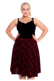 Tartan Flared Elastic Waist Skater Skirt For Women  - Dropwear