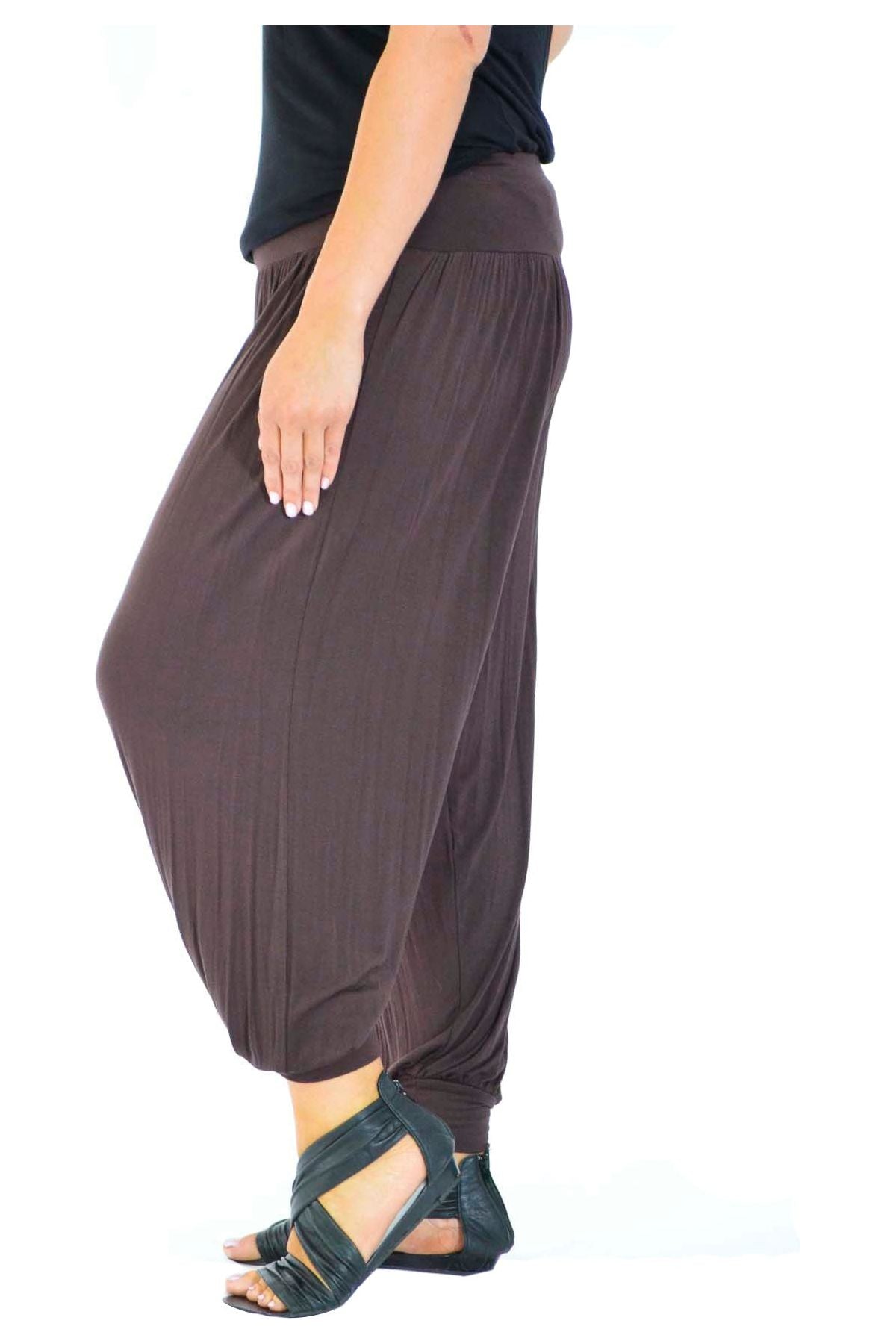 Grey Plus Size Harem Trousers Full Length For Women 20-22 - Dropwear