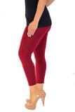 Khaki Green Plus Size Plain Long Leggings For Women 20-22 - Dropwear