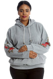 Wine Embroidered Pouch Pocket Sweatshirt For Women 20-22 - Dropwear