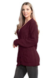 Cream Cable Knitted Button Cardigan For Women 12-14 - Dropwear
