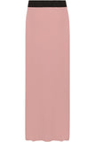 Dark Brown Plus Size Pencil Long Maxi Skirt Elasticated Waist For Women 16-18 - Dropwear